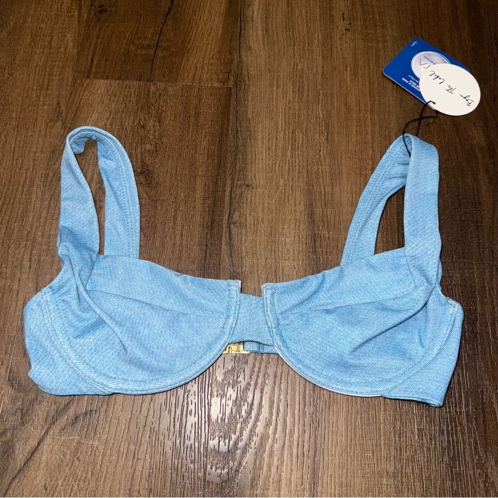 NWT Bayu the Label Light Blue Bikini Top